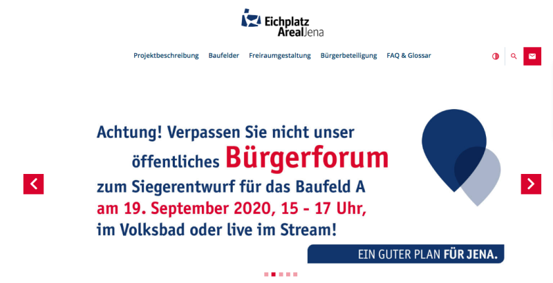 EichplatzAreal Startseite Screenshot